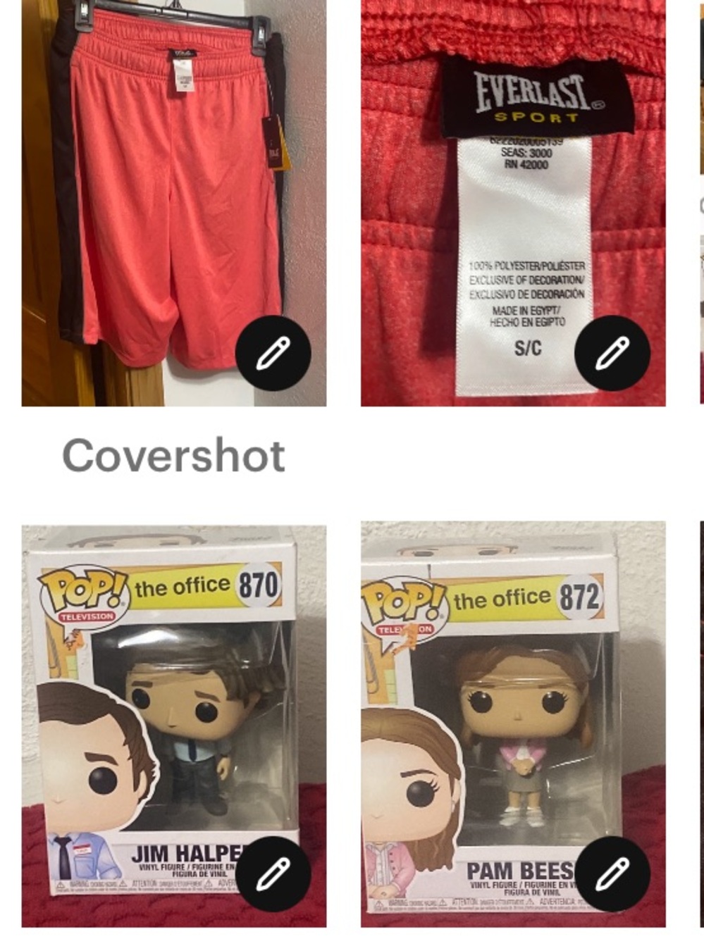 Pam Beasley/Jim Halpert the office 870/872 Funko TV+Everlast🩳szS shorts